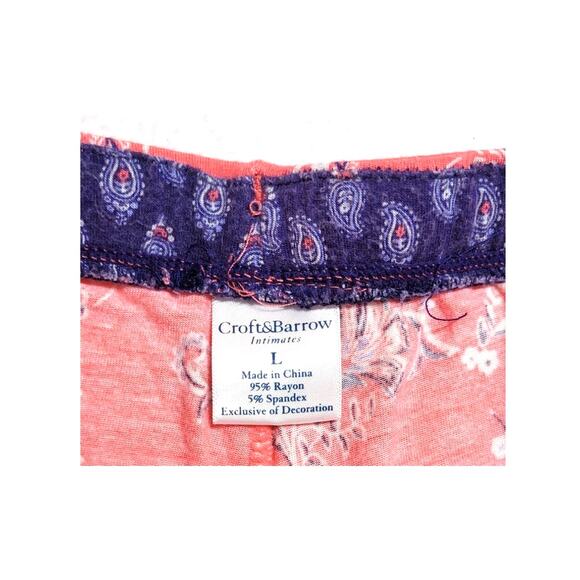 Croft Barrow Womens Sleep Set L Sleeveless Top Pajama Shorts Lounge Floral Fairy - Picture 12 of 12